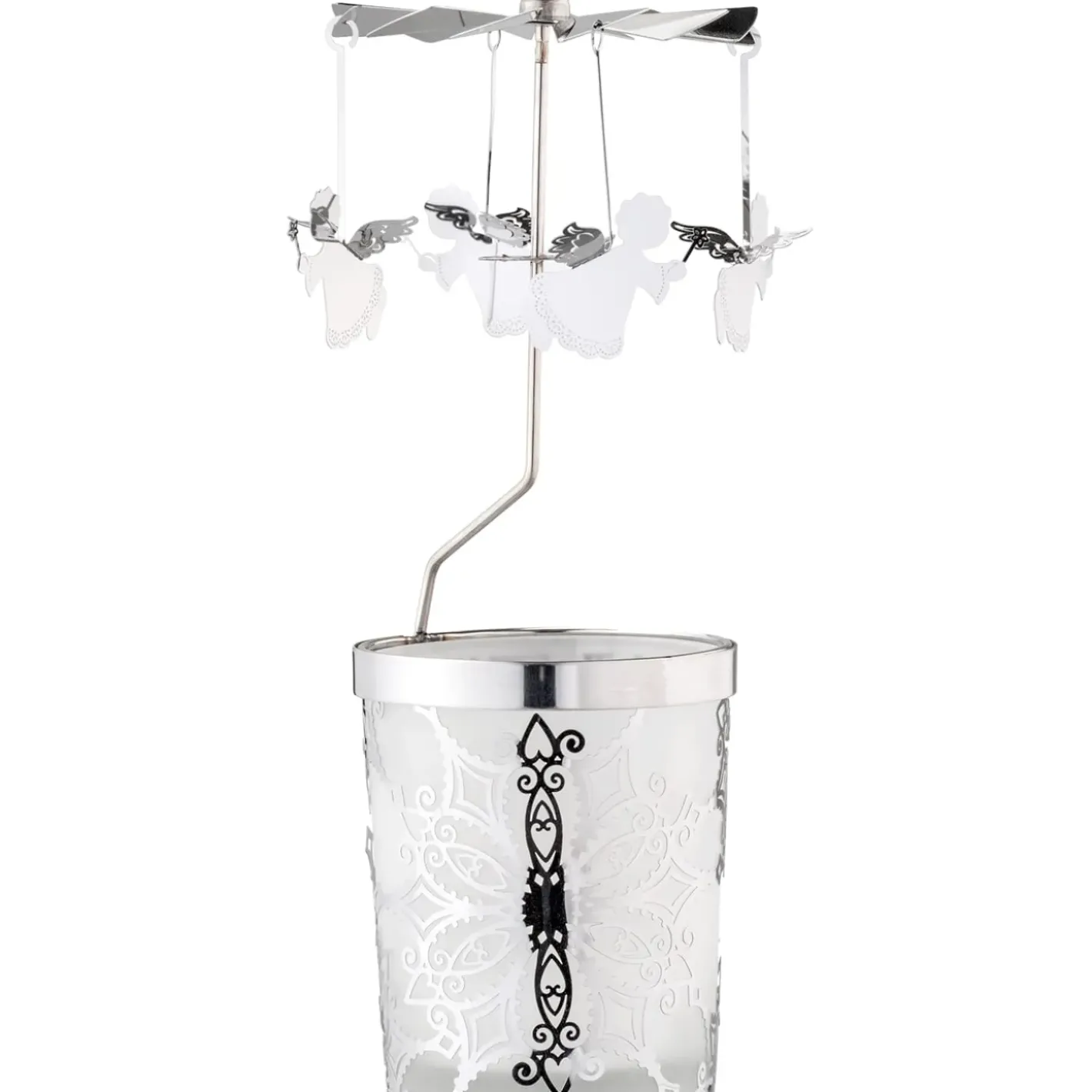 Käthe Wohlfahrt Windlicht-Karussell "Engel", Silber Discount