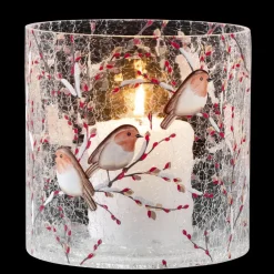 Käthe Wohlfahrt Windlicht "Rotkehlchenfamilie", 15 Cm Clearance