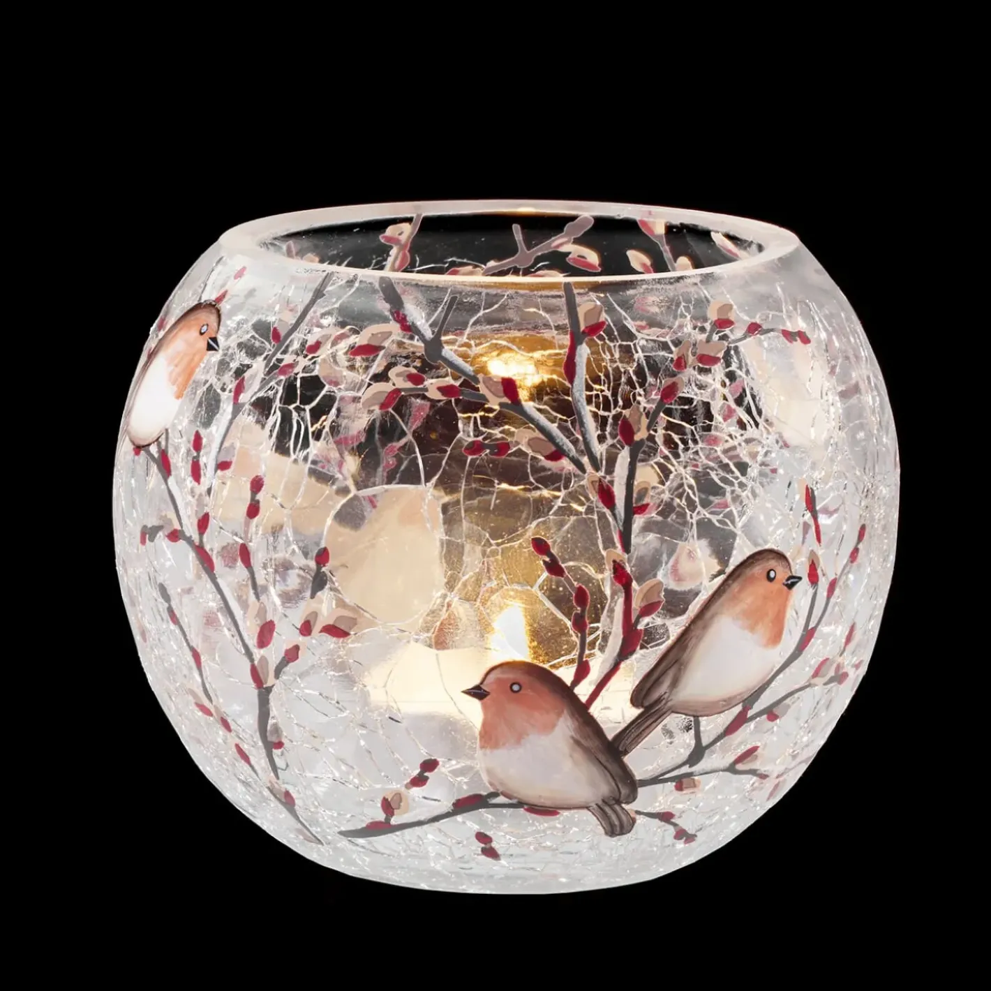 Käthe Wohlfahrt Windlicht "Rotkehlchenfamilie" Oval , 8 Cm Discount