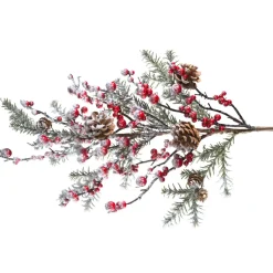Käthe Wohlfahrt Zweig Mit Roten Beeren Und Tannenzapfen
